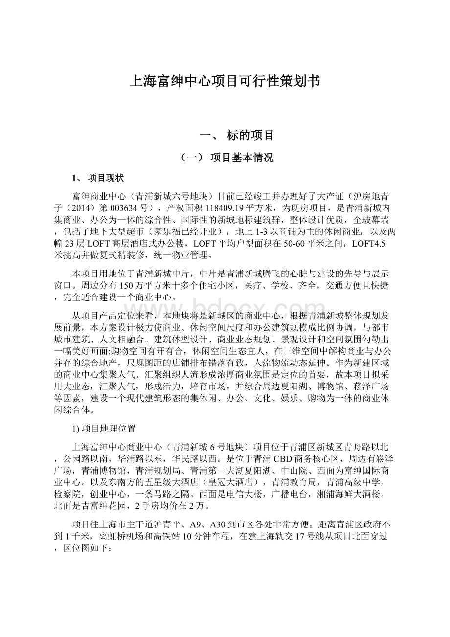 上海富绅中心项目可行性策划书Word格式文档下载.docx