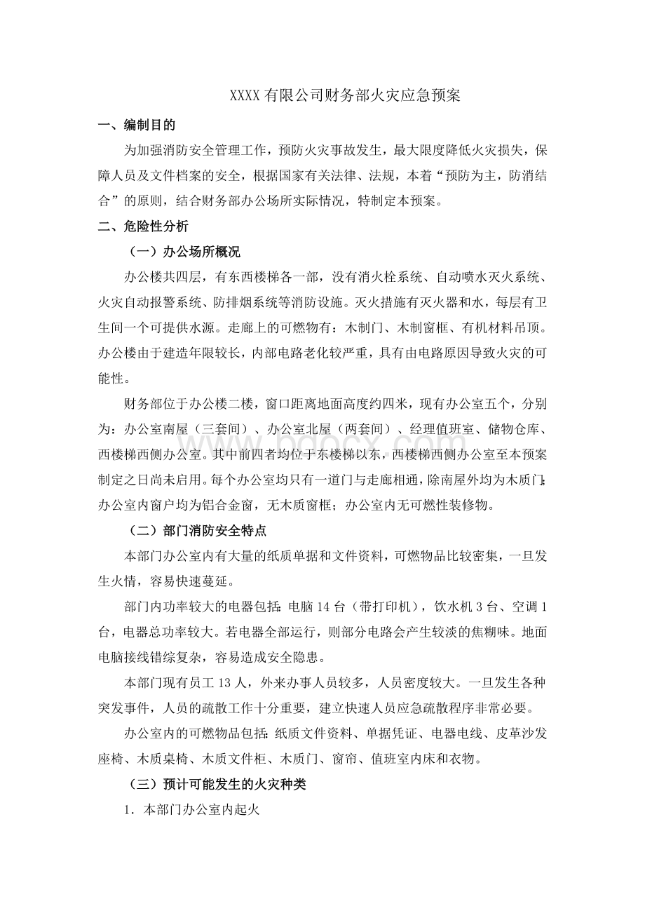 公司办公楼火灾应急预案Word格式文档下载.doc