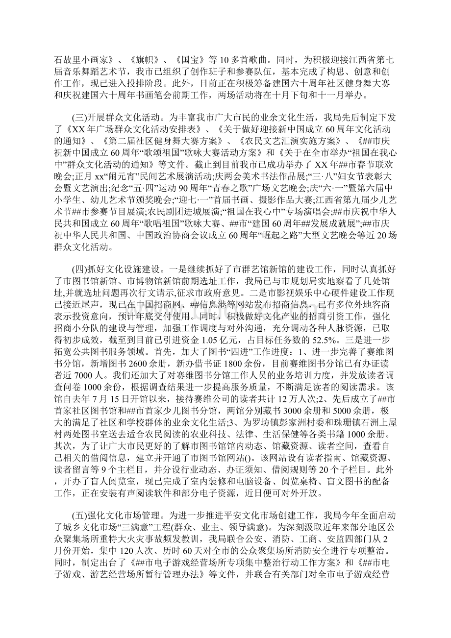 文化局工作总结范文Word文档下载推荐.docx_第2页