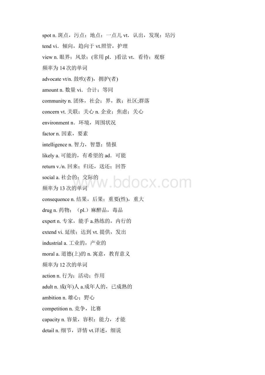 考研英语十年真题高频词汇汇总Word格式文档下载.docx_第2页