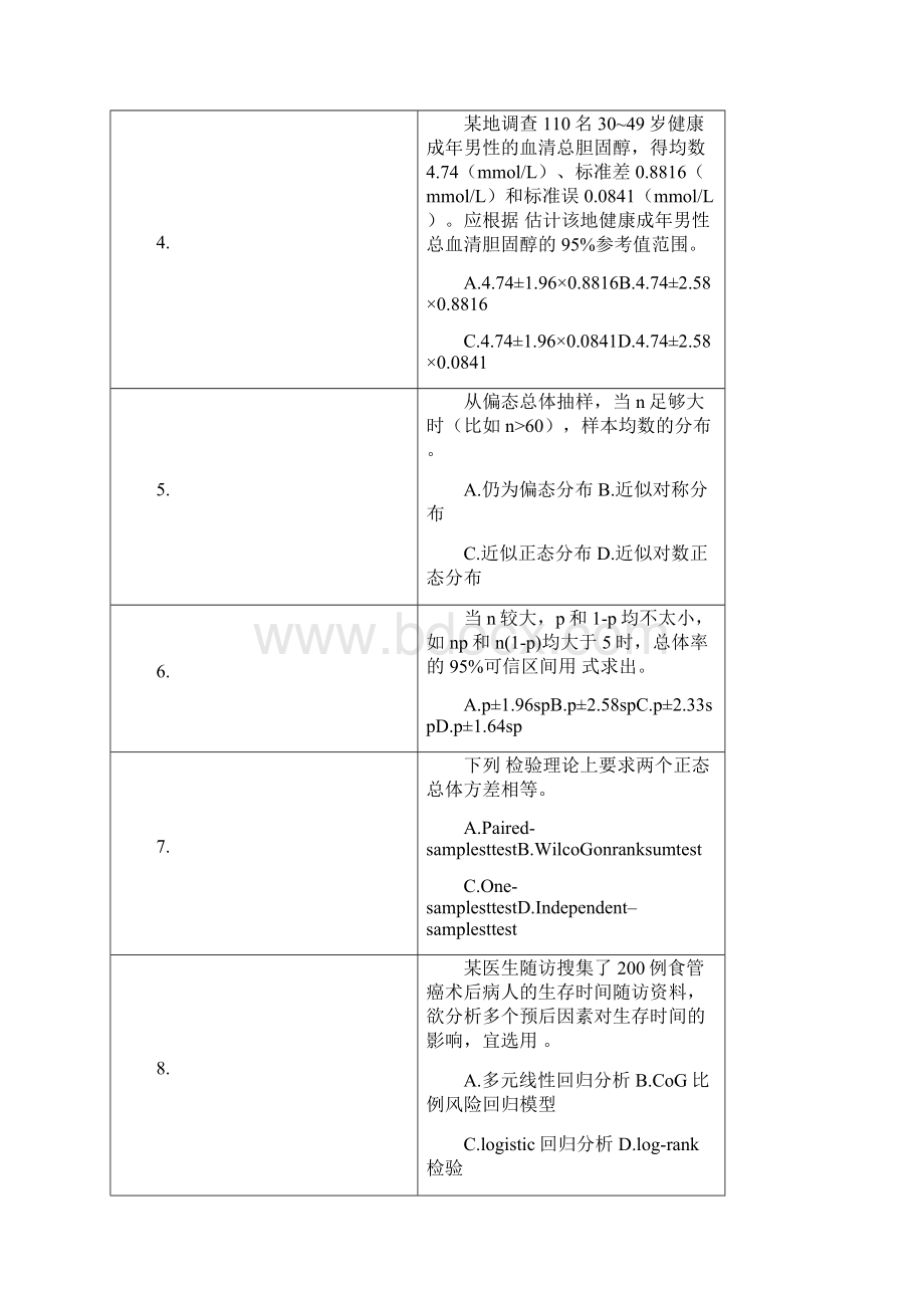 尚择优选最新《医学统计学》模拟试题doc.docx_第2页