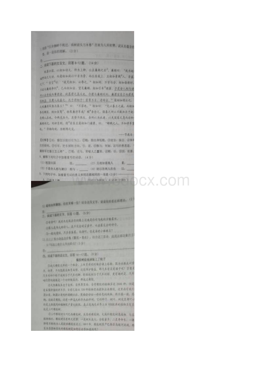 河北省唐山市滦县届九年级语文下学期第一次模拟试 精品Word文件下载.docx_第3页