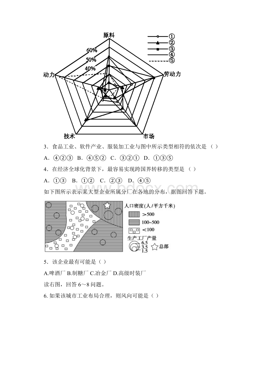 工业地域的形成测试题.docx_第2页