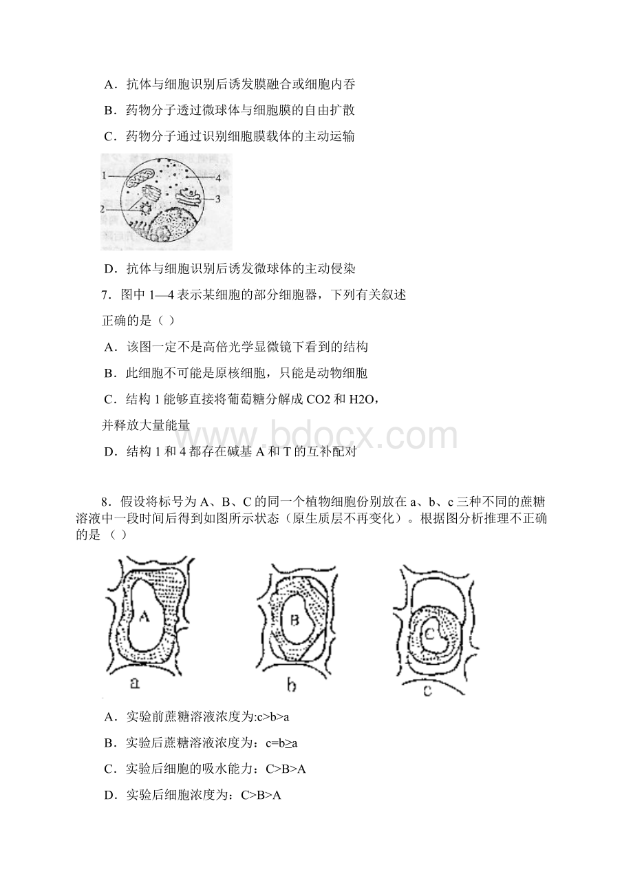 最新信阳市届高三第一次调研考试生物 精品.docx_第3页