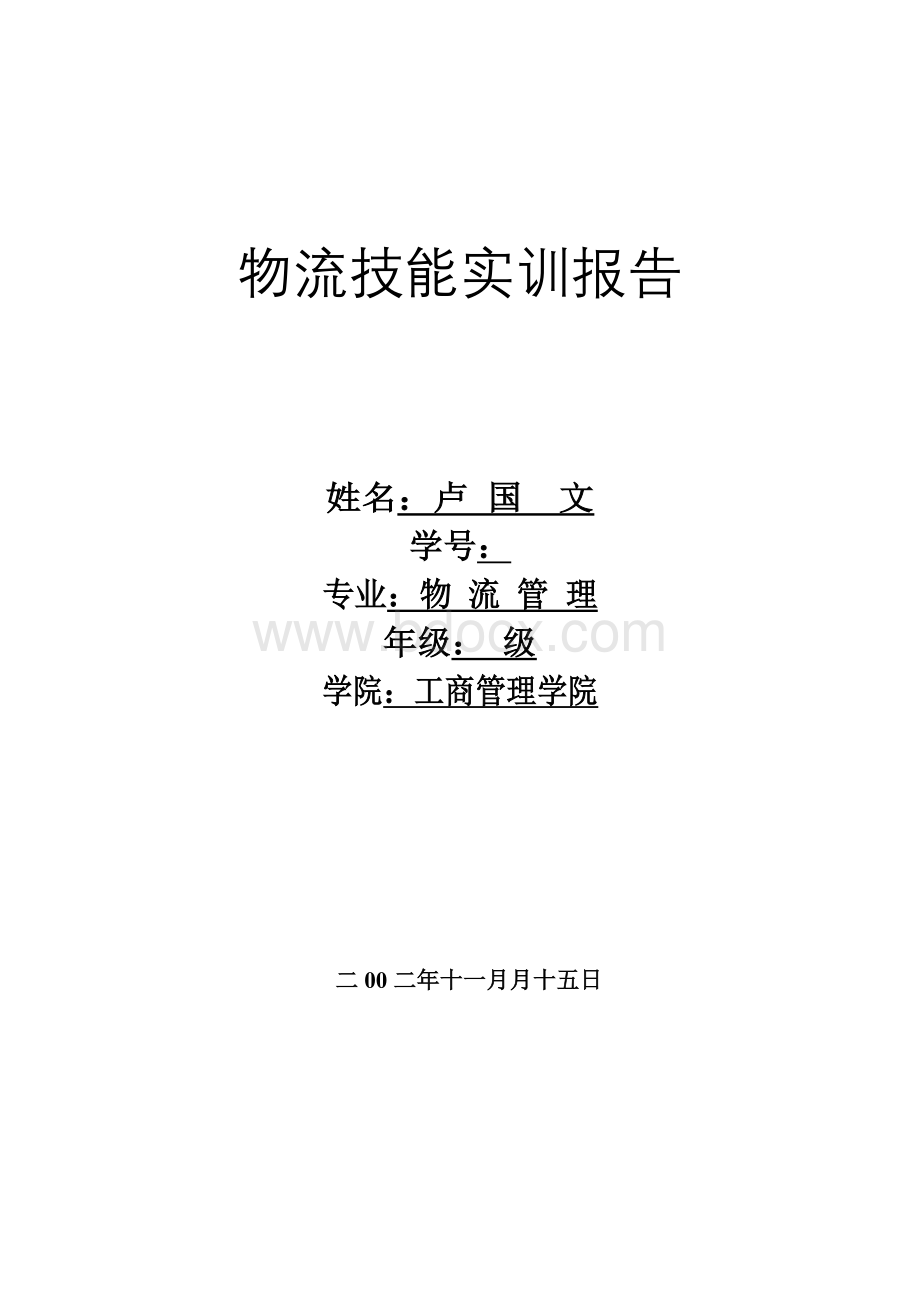 物流技能实训报告Word文档格式.doc