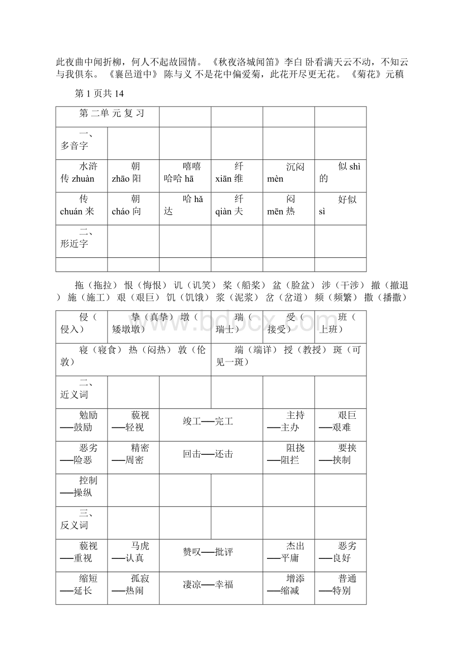 小学六年级上册14单元复习资料pdfWord文档格式.docx_第2页