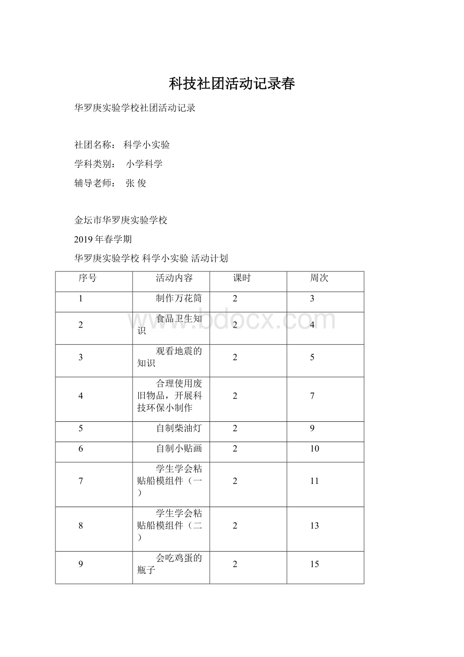 科技社团活动记录春Word文档下载推荐.docx