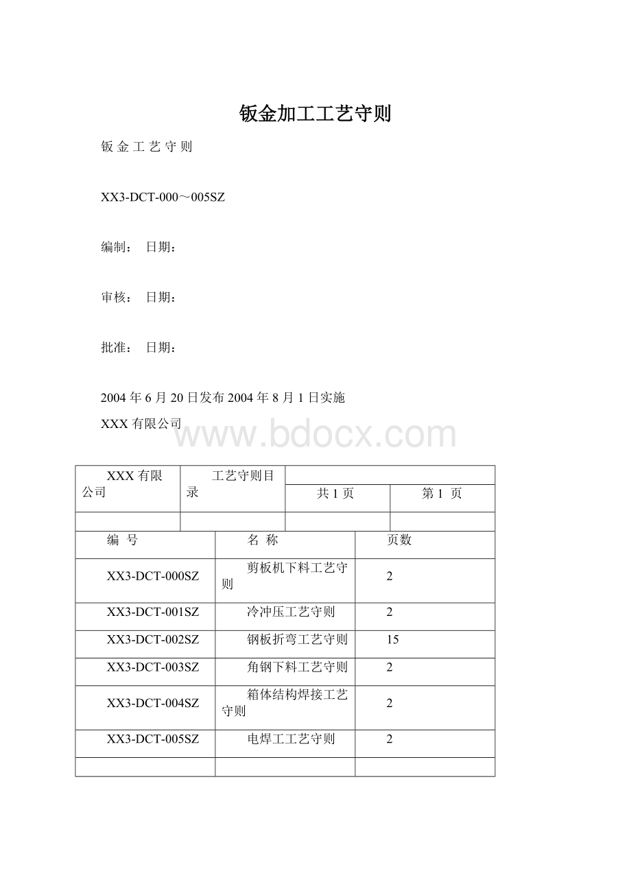 钣金加工工艺守则Word下载.docx