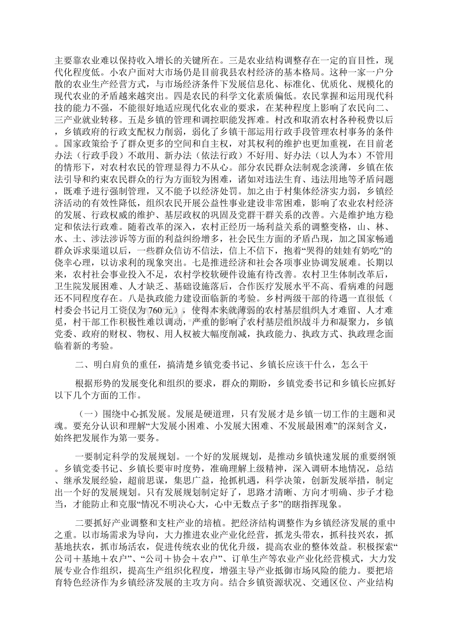 怎样做好新时期乡镇党委书记乡镇长演讲Word下载.docx_第3页