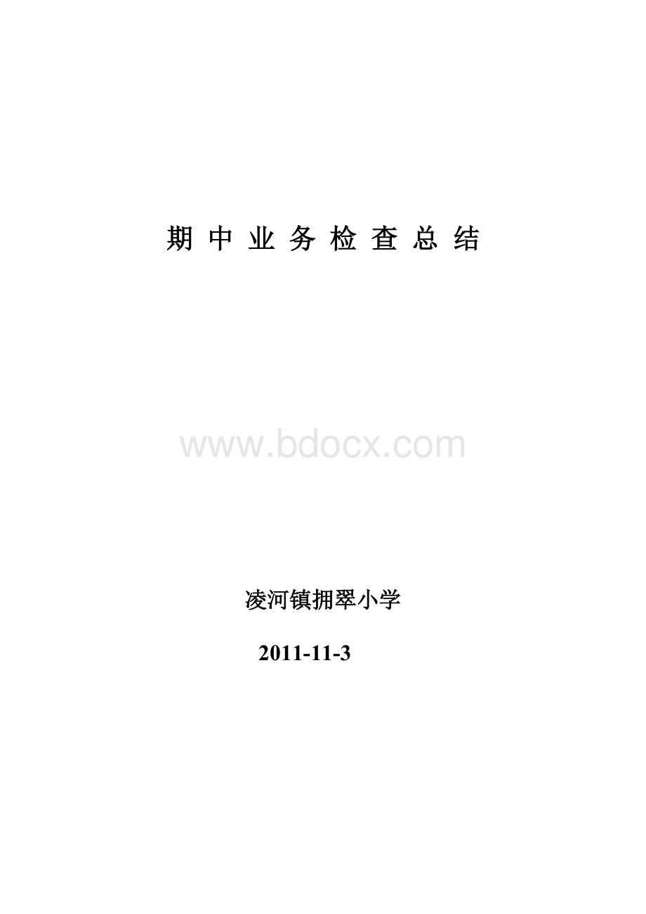 期中业务检查总结Word文档格式.doc