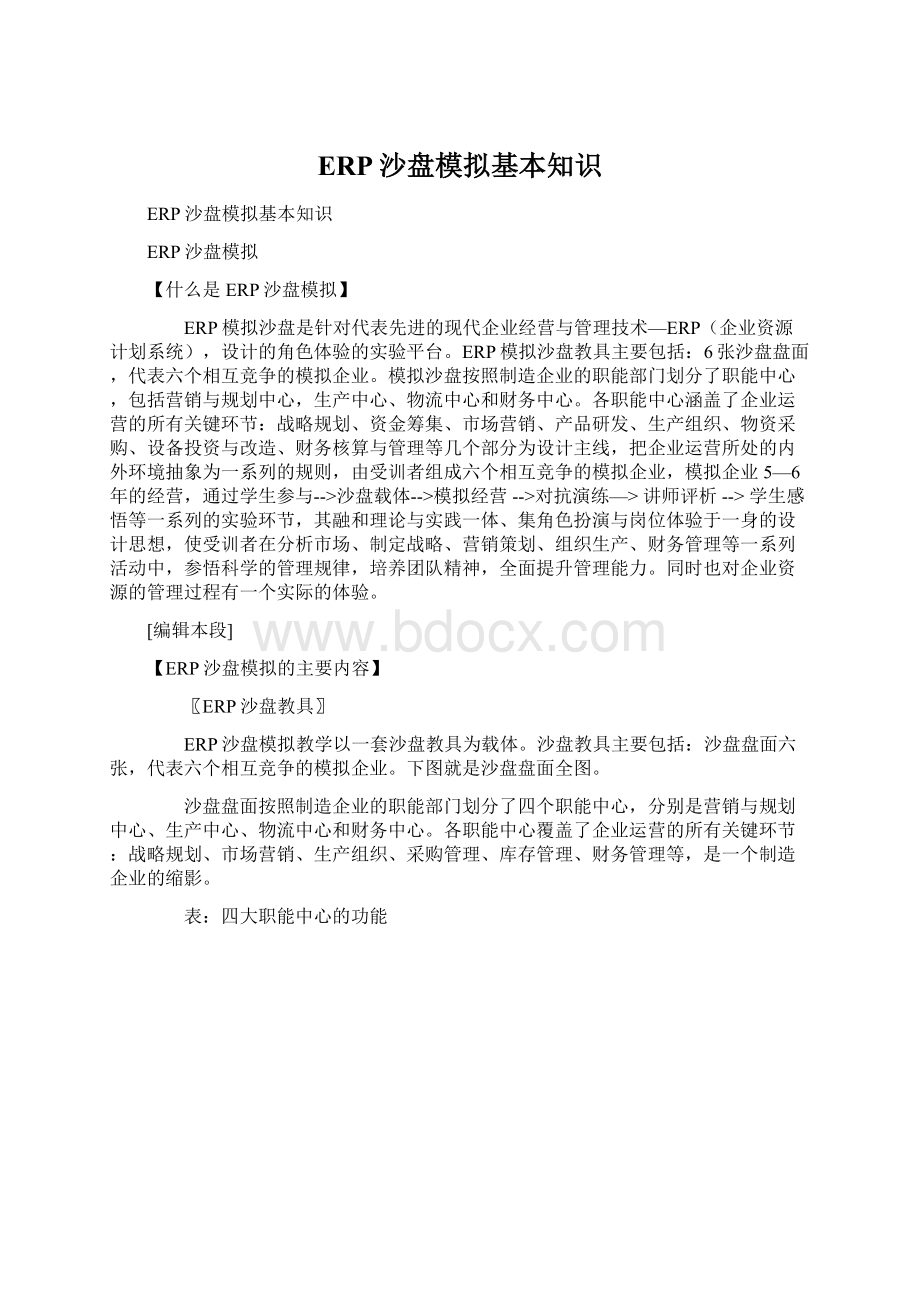 ERP沙盘模拟基本知识Word文件下载.docx_第1页