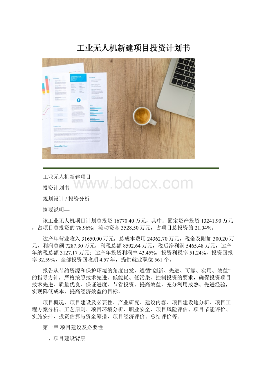 工业无人机新建项目投资计划书.docx