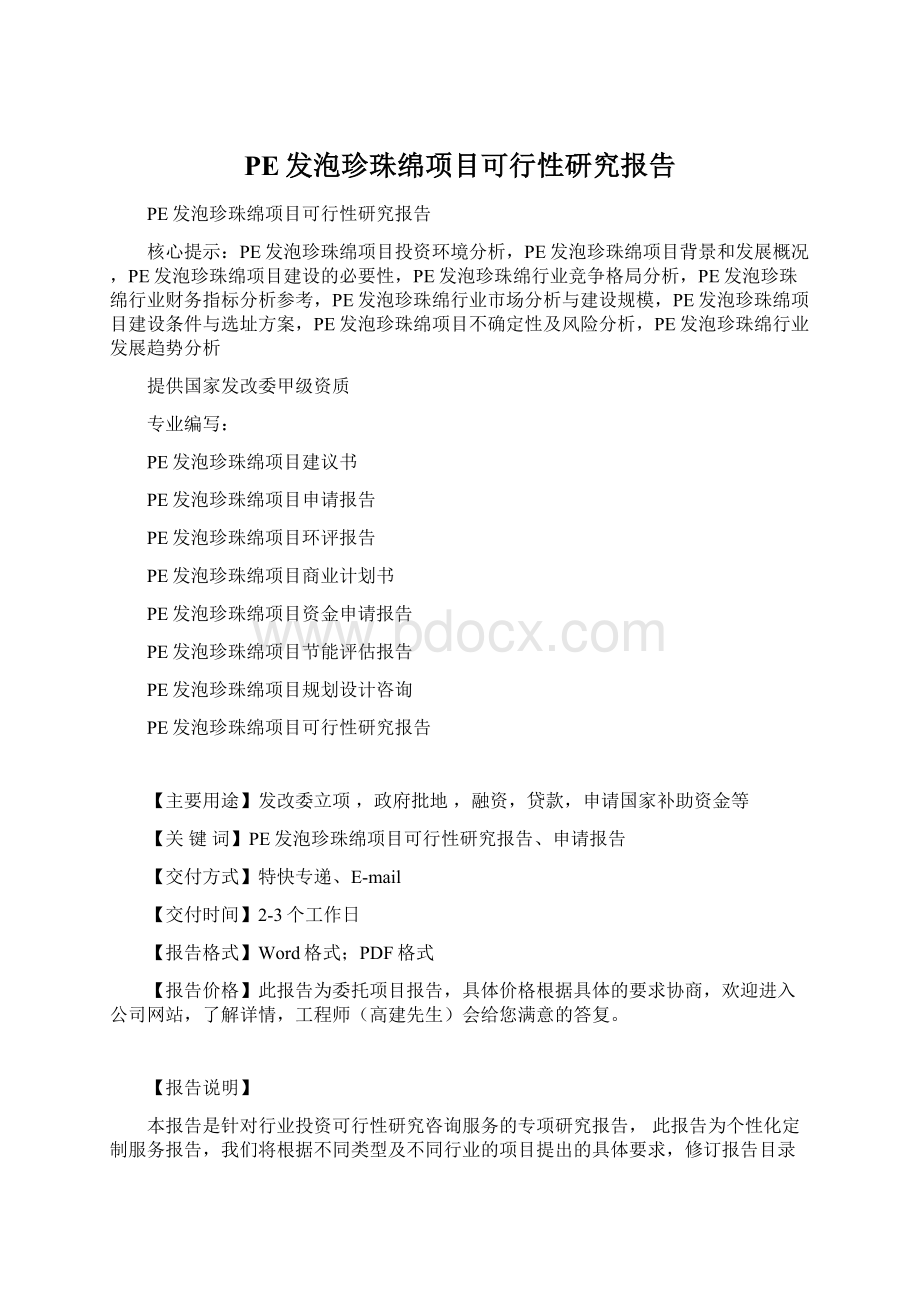 PE发泡珍珠绵项目可行性研究报告.docx