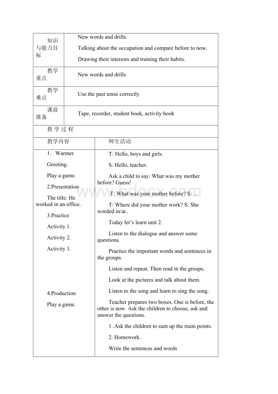 完整升级版新标准英语一起第十册全教案带表格Word文件下载.docx_第3页