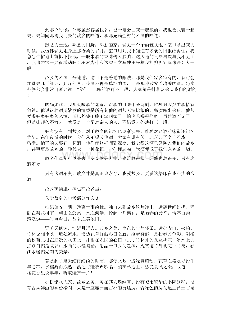 关于故乡的中考满分作文.docx_第2页