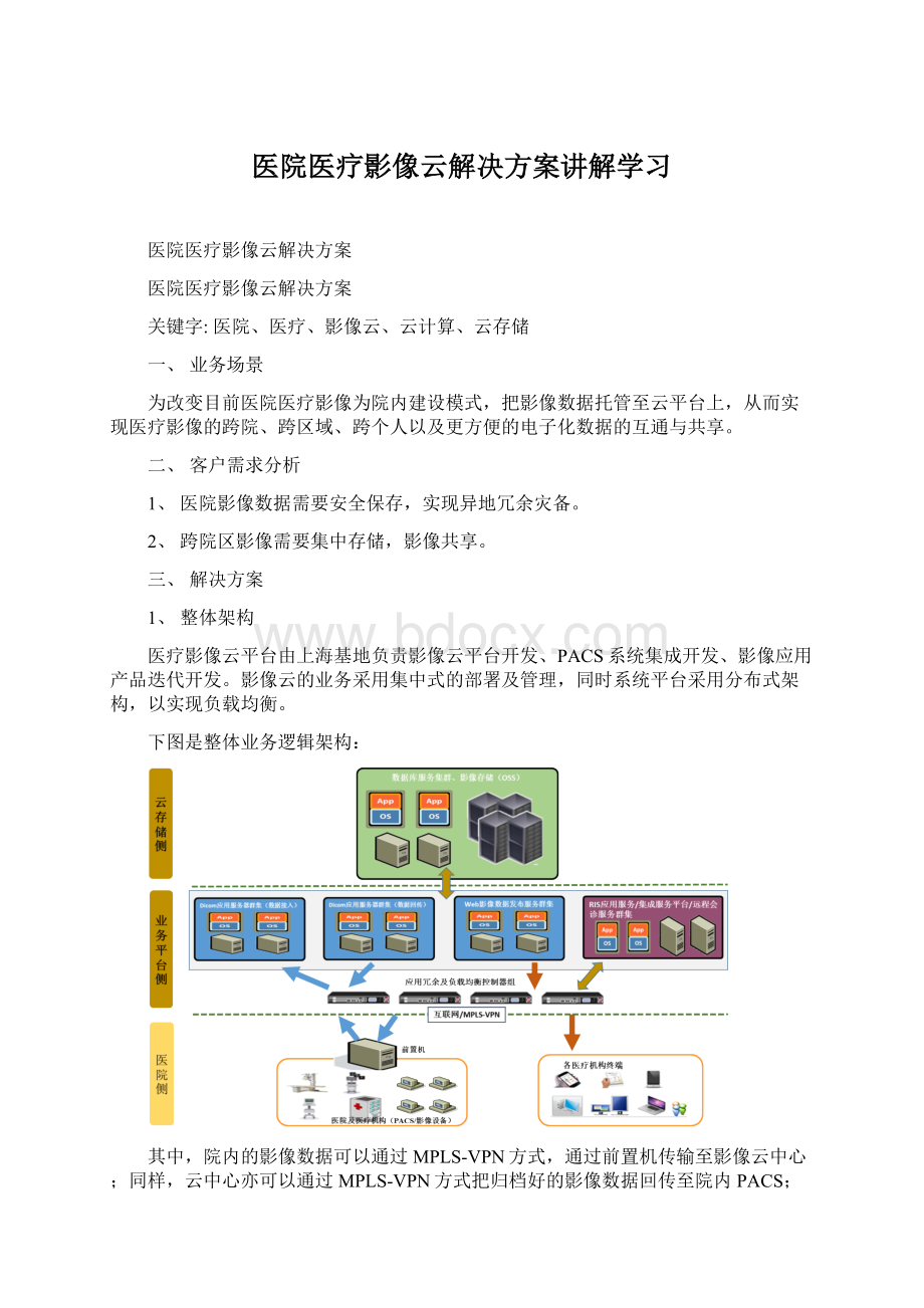 医院医疗影像云解决方案讲解学习.docx