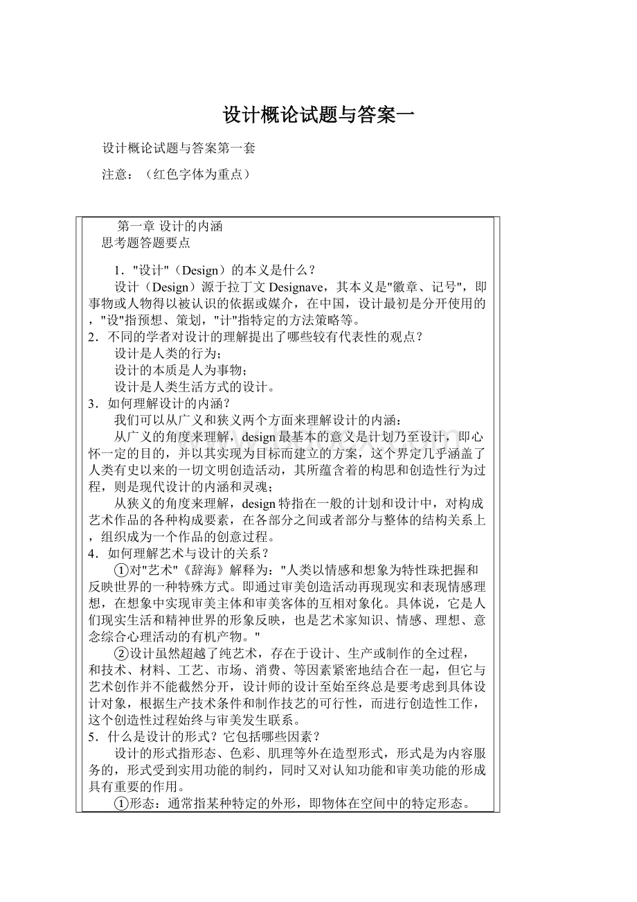 设计概论试题与答案一文档格式.docx_第1页