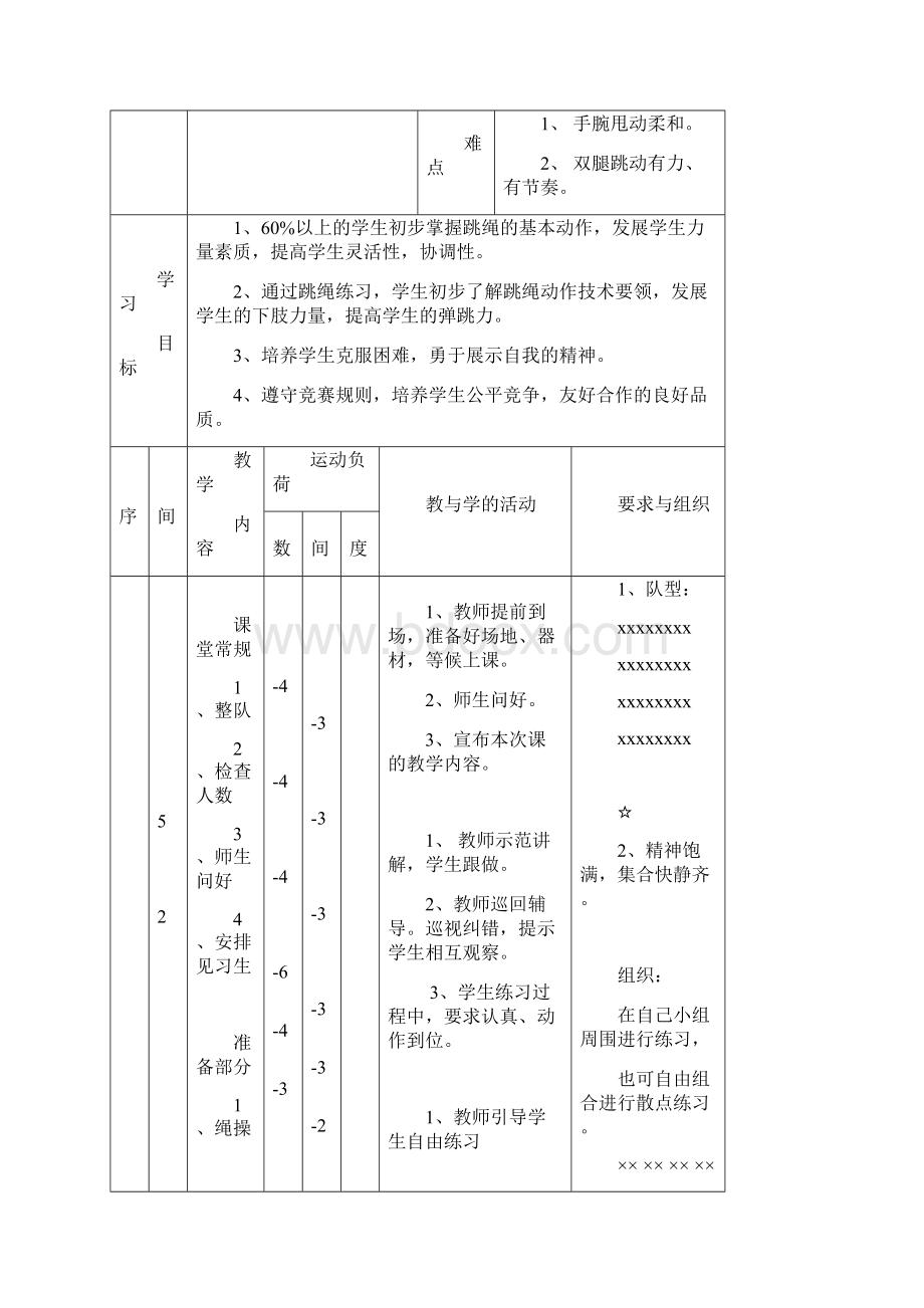 中学跳绳教案Word文档格式.docx_第2页