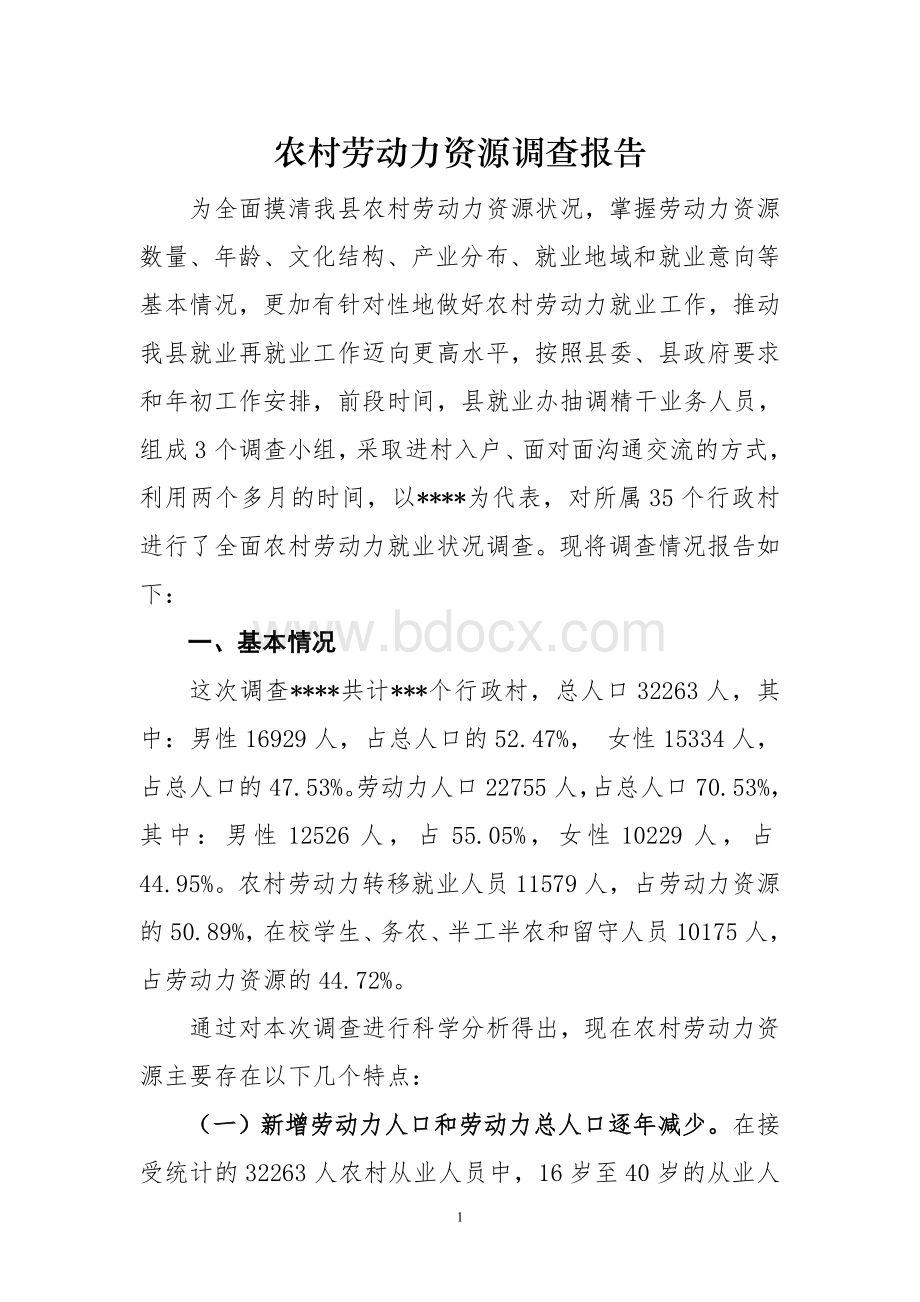 劳动力资源调查报告.doc_第1页