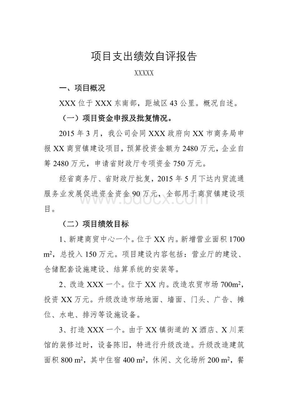 商贸镇建设项目支出绩效评价自评报告书.doc_第2页