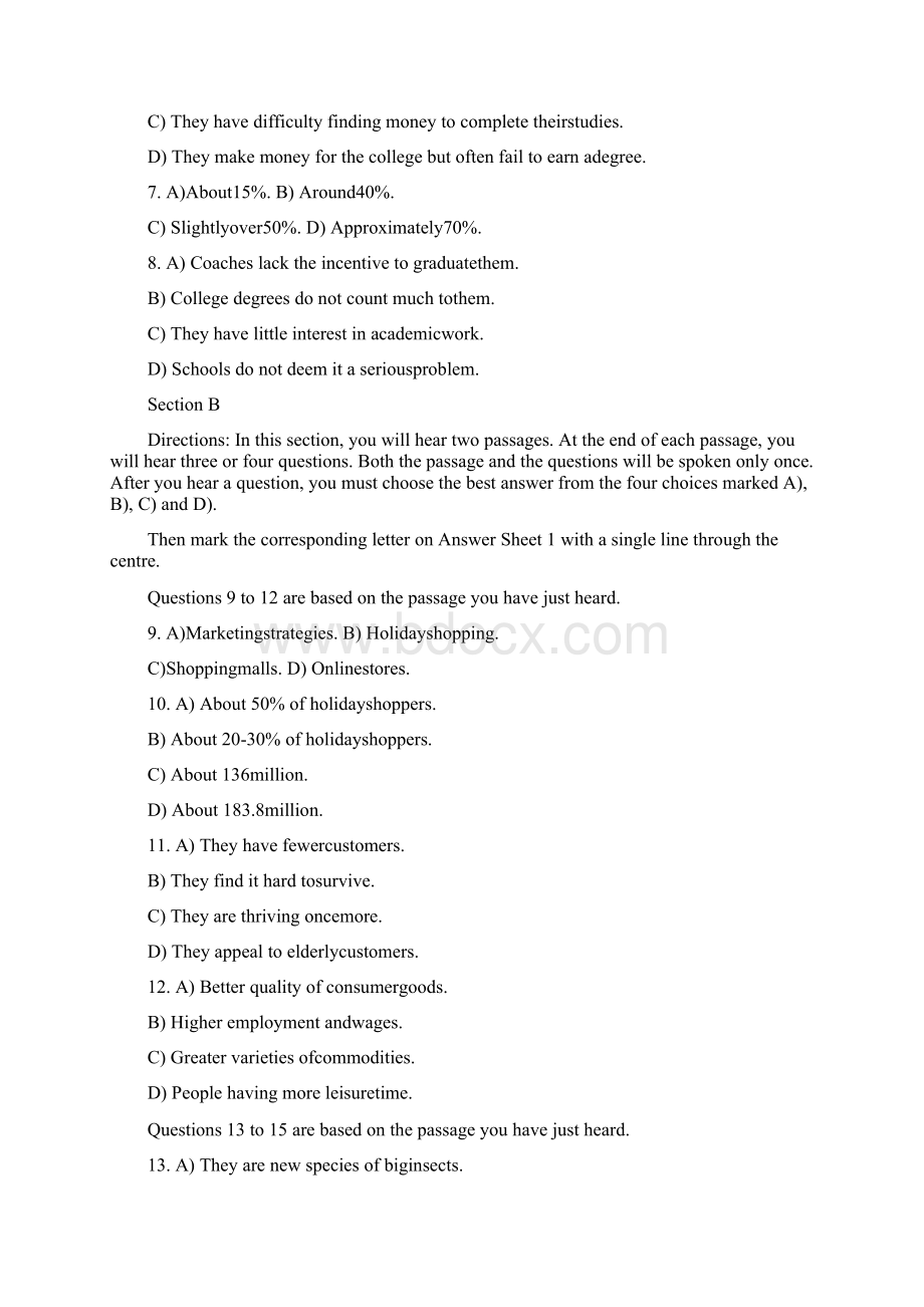 大学英语六级真题附答案解析全三套Word格式.docx_第3页