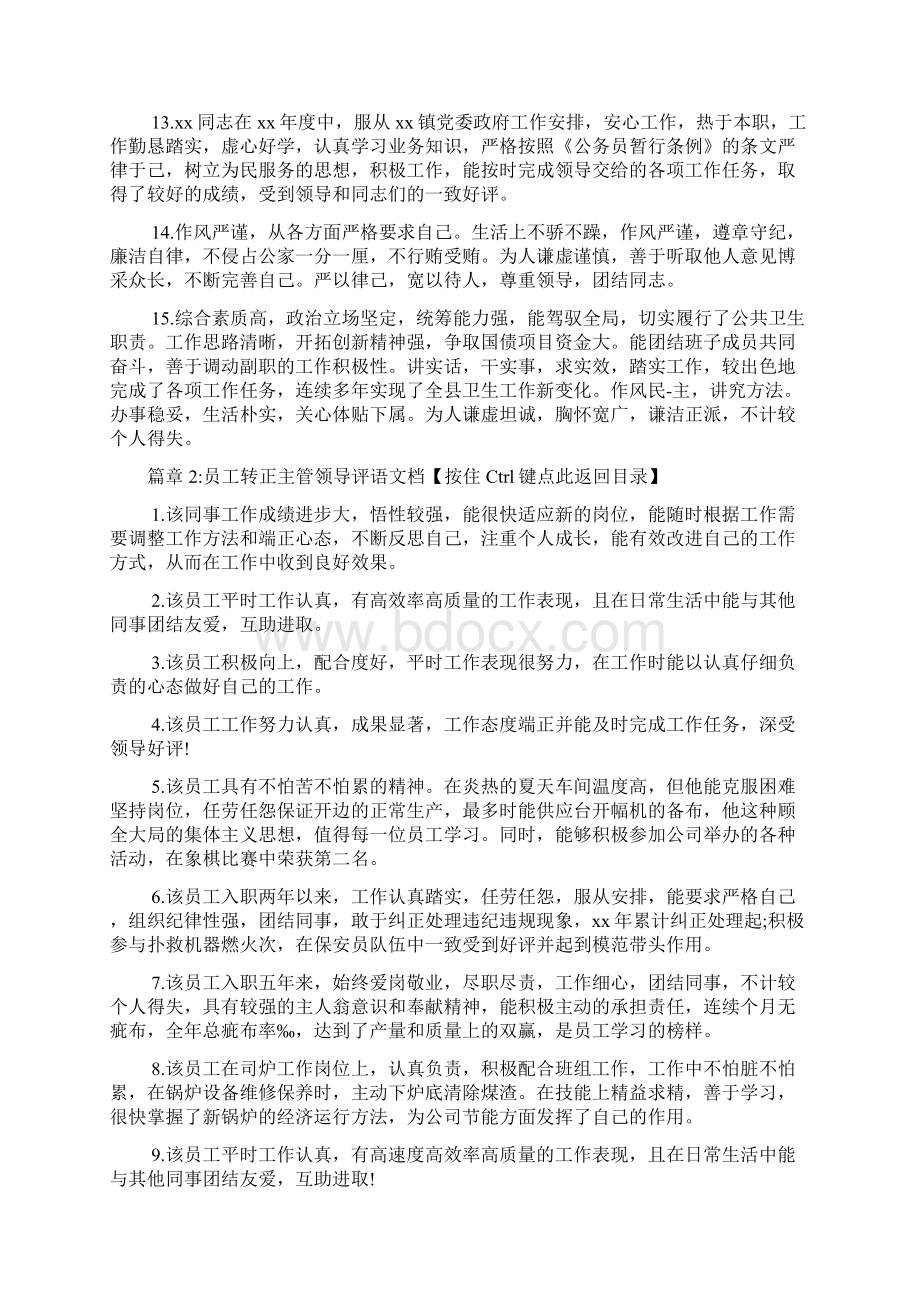 员工转正主管领导评语文档6篇.docx_第3页