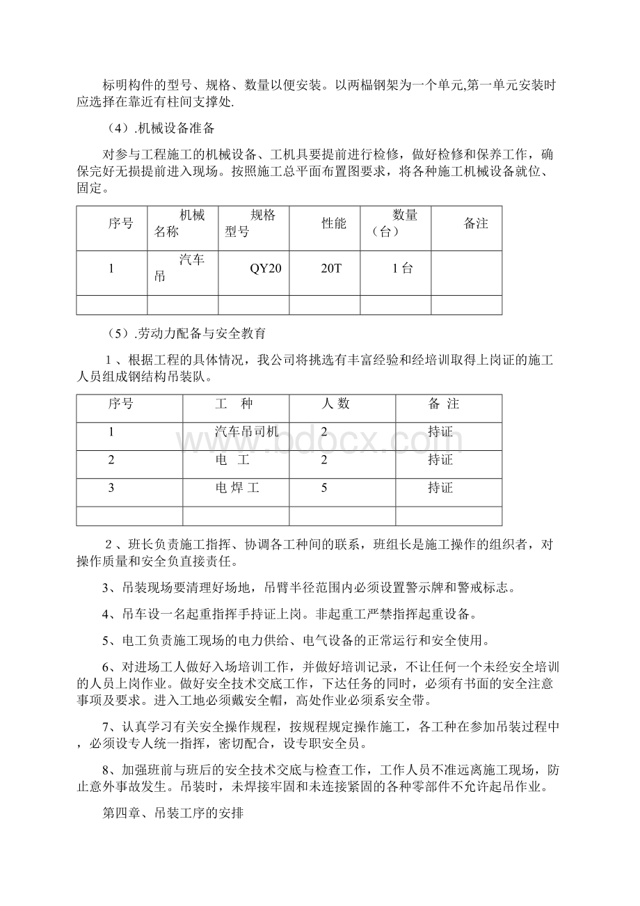 钢结构吊装专项安全施工方案Word格式文档下载.docx_第2页