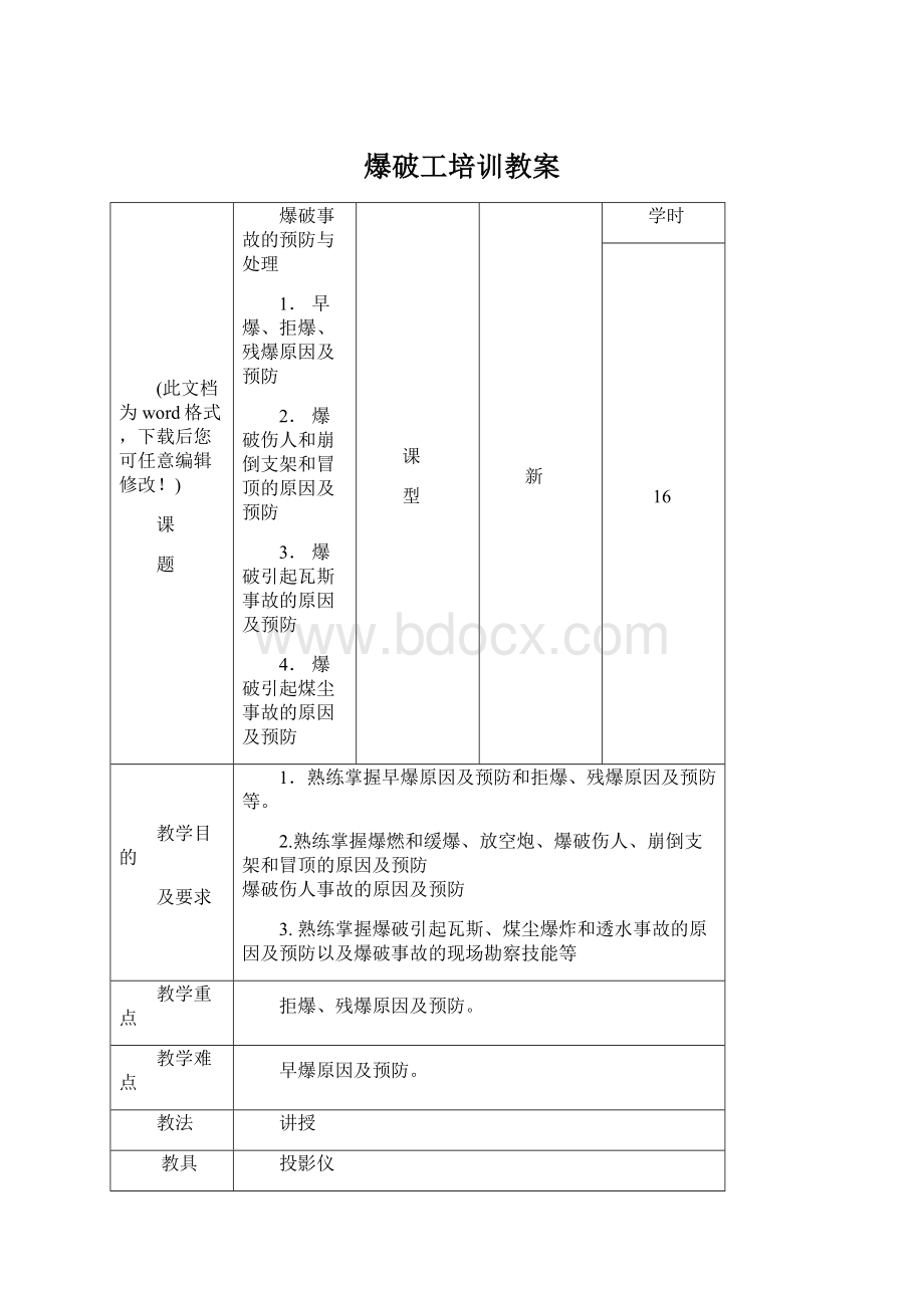 爆破工培训教案Word文档格式.docx_第1页