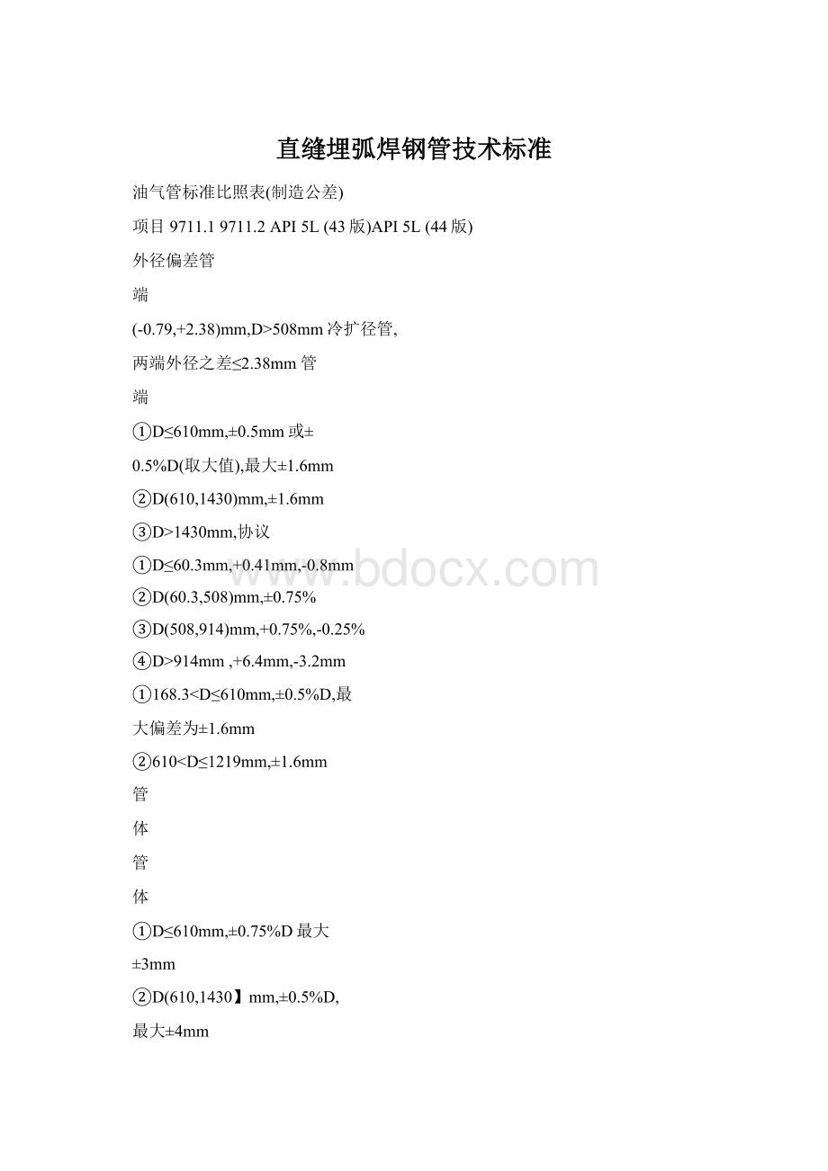 直缝埋弧焊钢管技术标准.docx_第1页