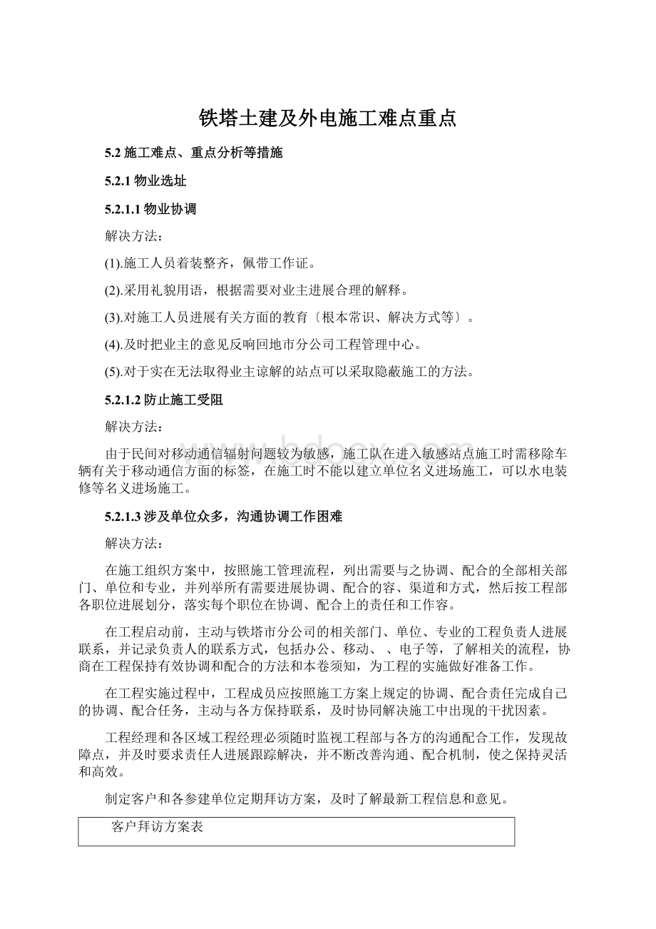 铁塔土建及外电施工难点重点.docx