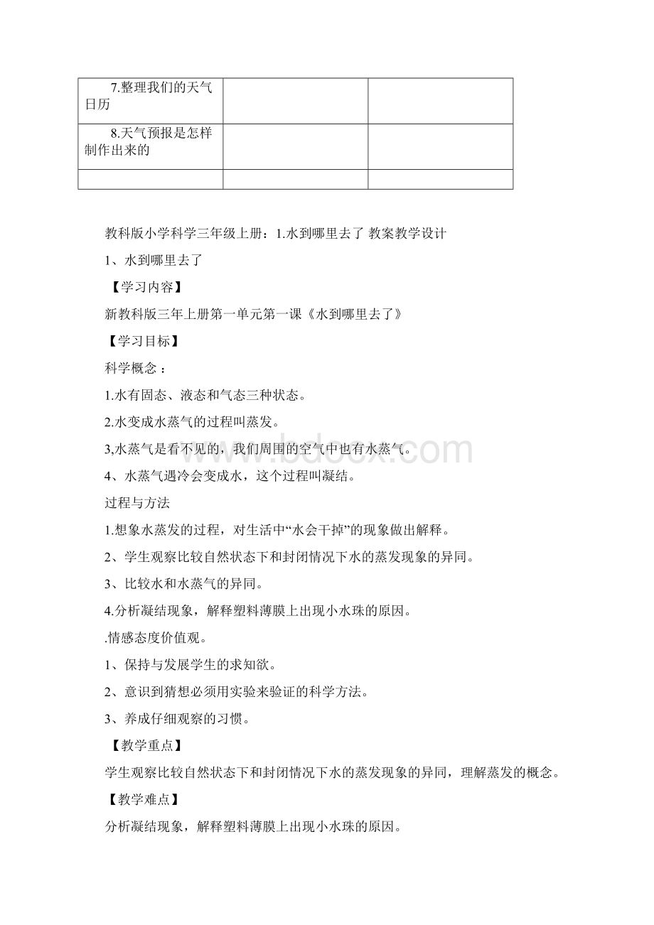 1教科科学版小学科学三年级上册全册 教案教学设计wordWord文档下载推荐.docx_第2页