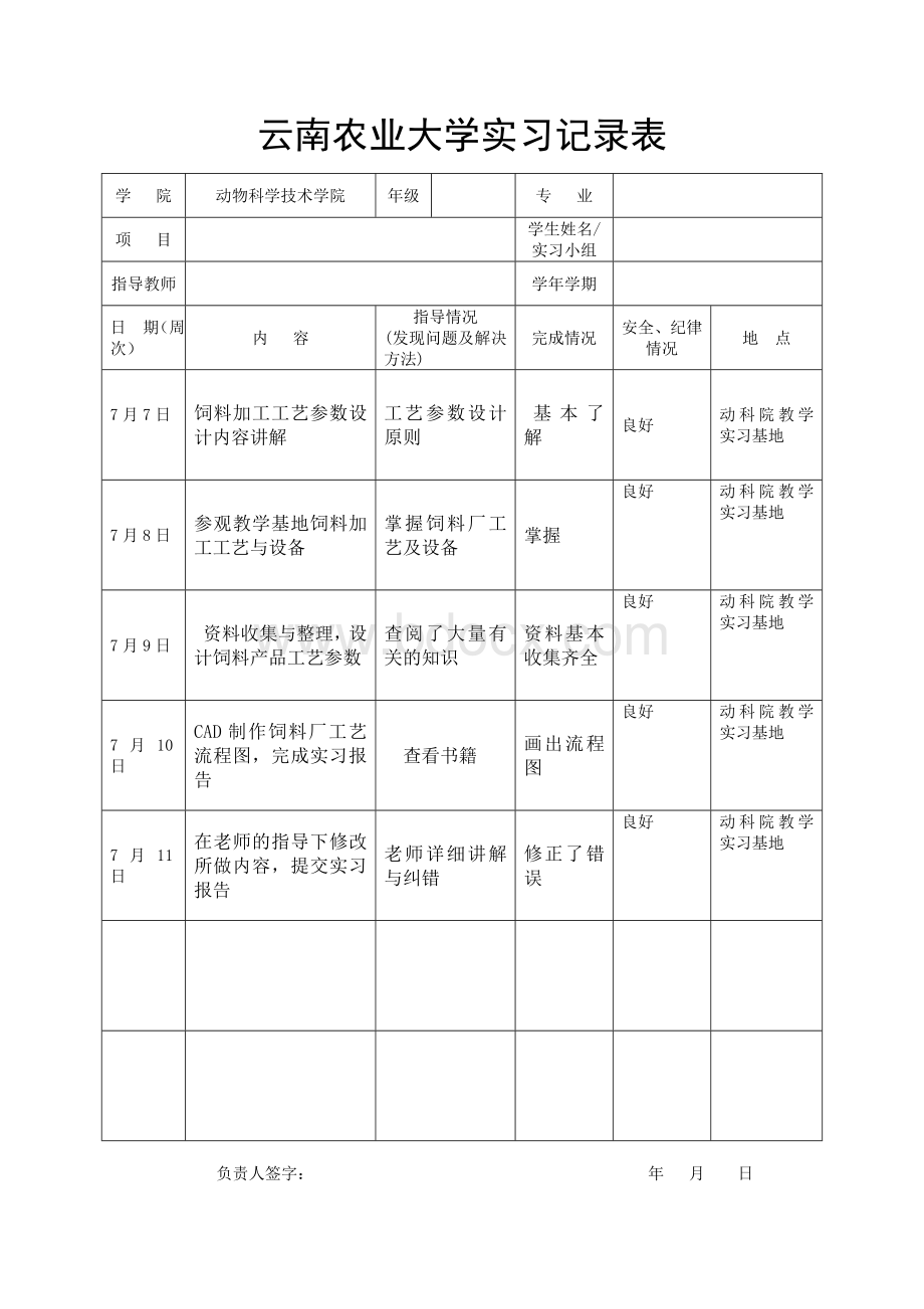 动科院学生实习报告样式、实习成绩考评表、实习记录表(空表))Word文档格式.doc_第3页