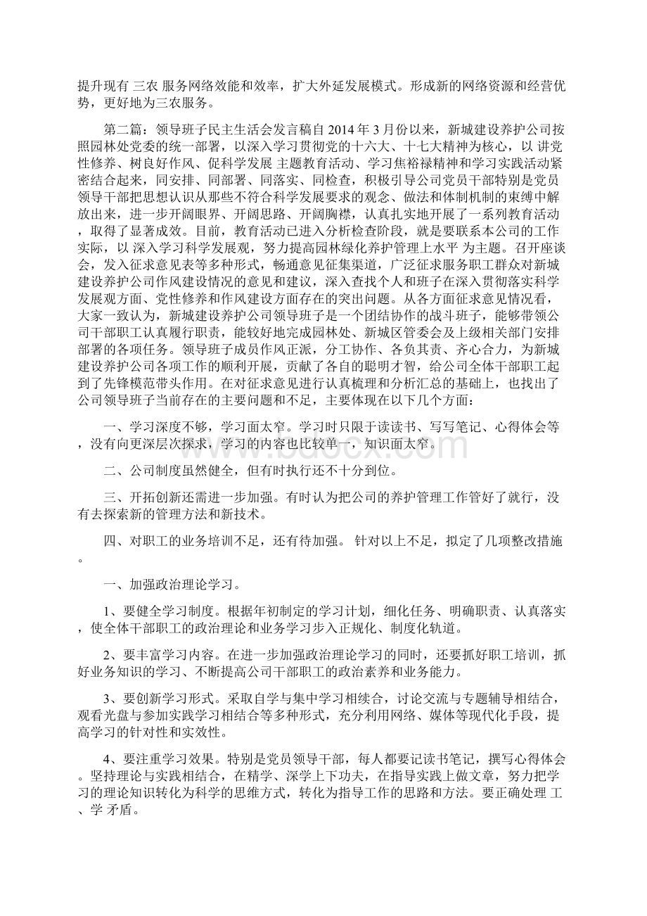 乡镇领导班子民主生活会发言稿民主生活会发言doc.docx_第3页