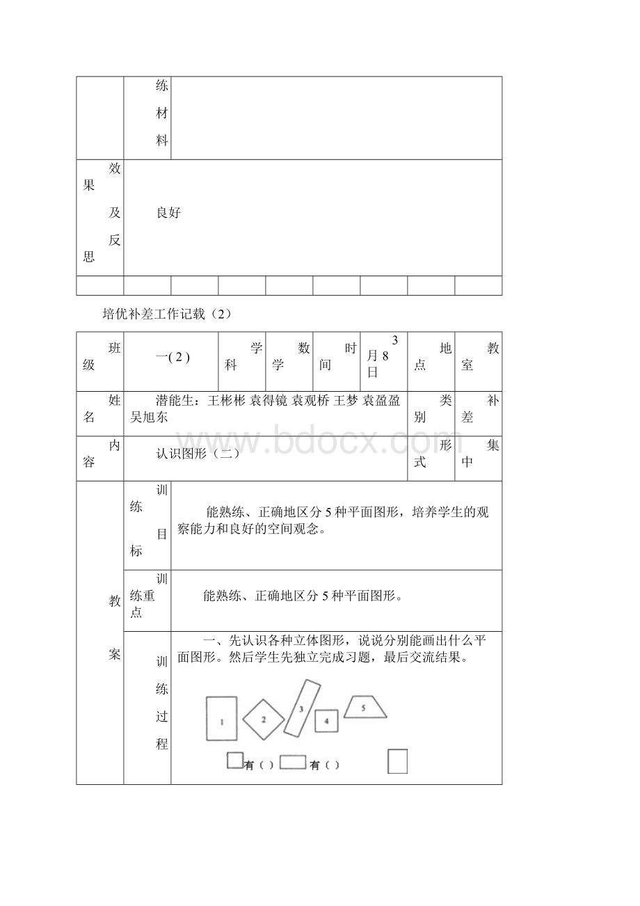 一年级下数学培优补差工作记载Word文件下载.docx_第2页