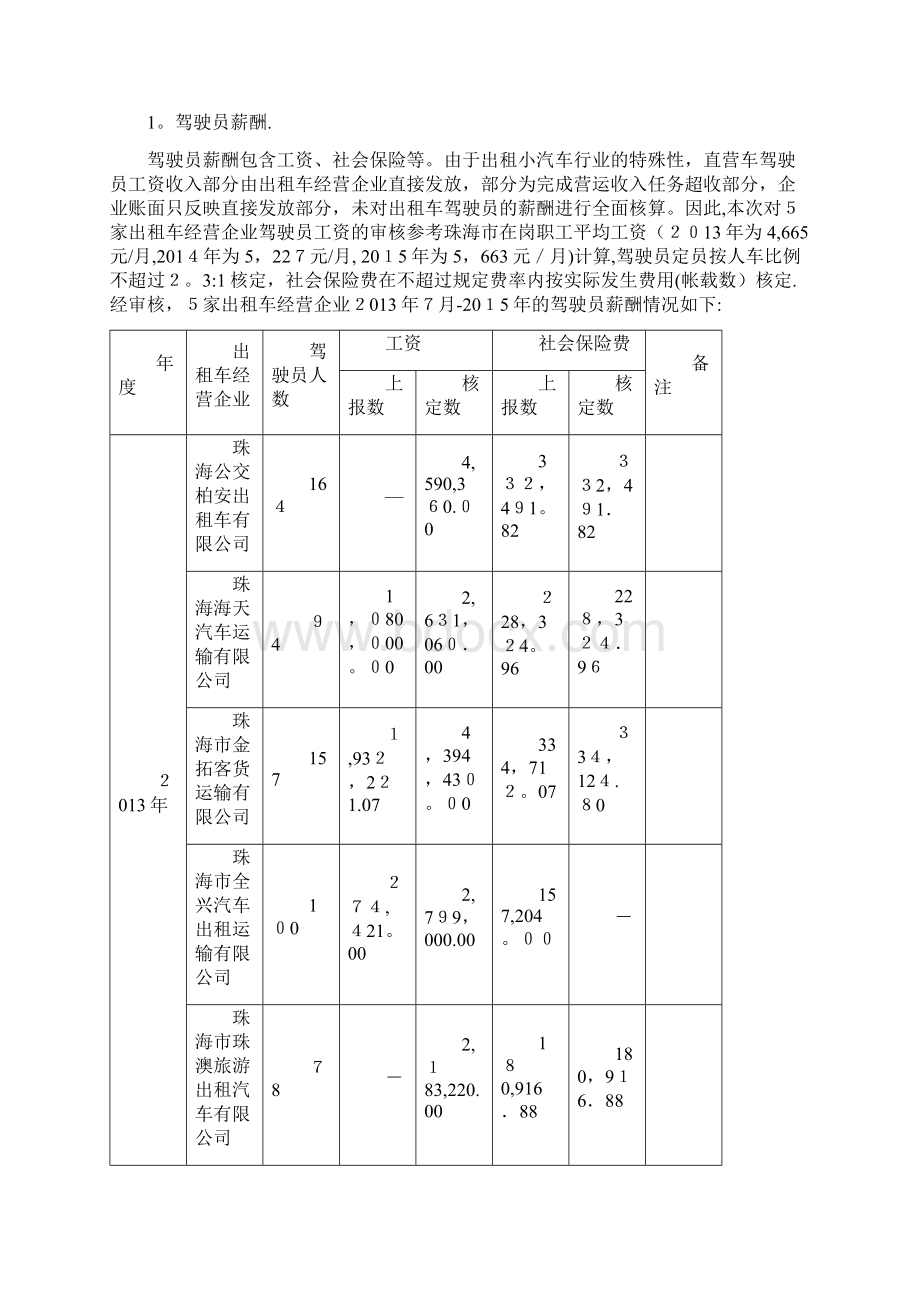 珠海市出租小汽车运营成本监审报告doc.docx_第3页