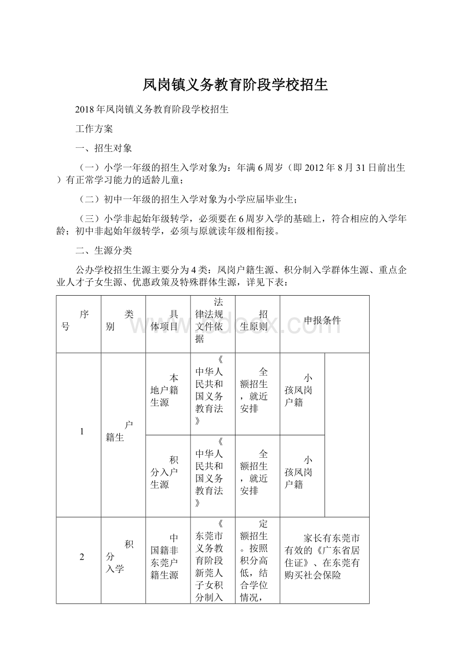 凤岗镇义务教育阶段学校招生.docx