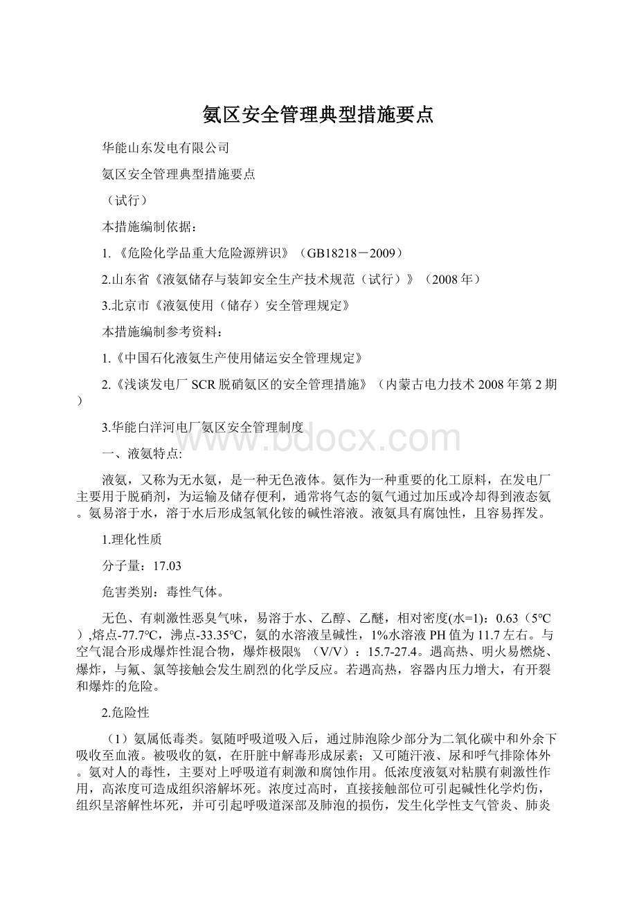 氨区安全管理典型措施要点Word下载.docx