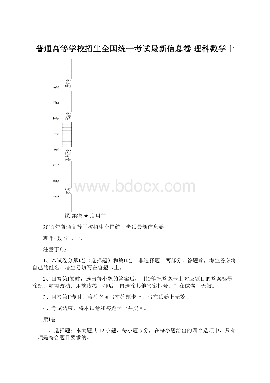 普通高等学校招生全国统一考试最新信息卷 理科数学十Word格式.docx