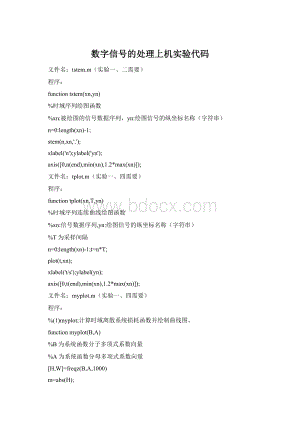 数字信号的处理上机实验代码文档格式.docx