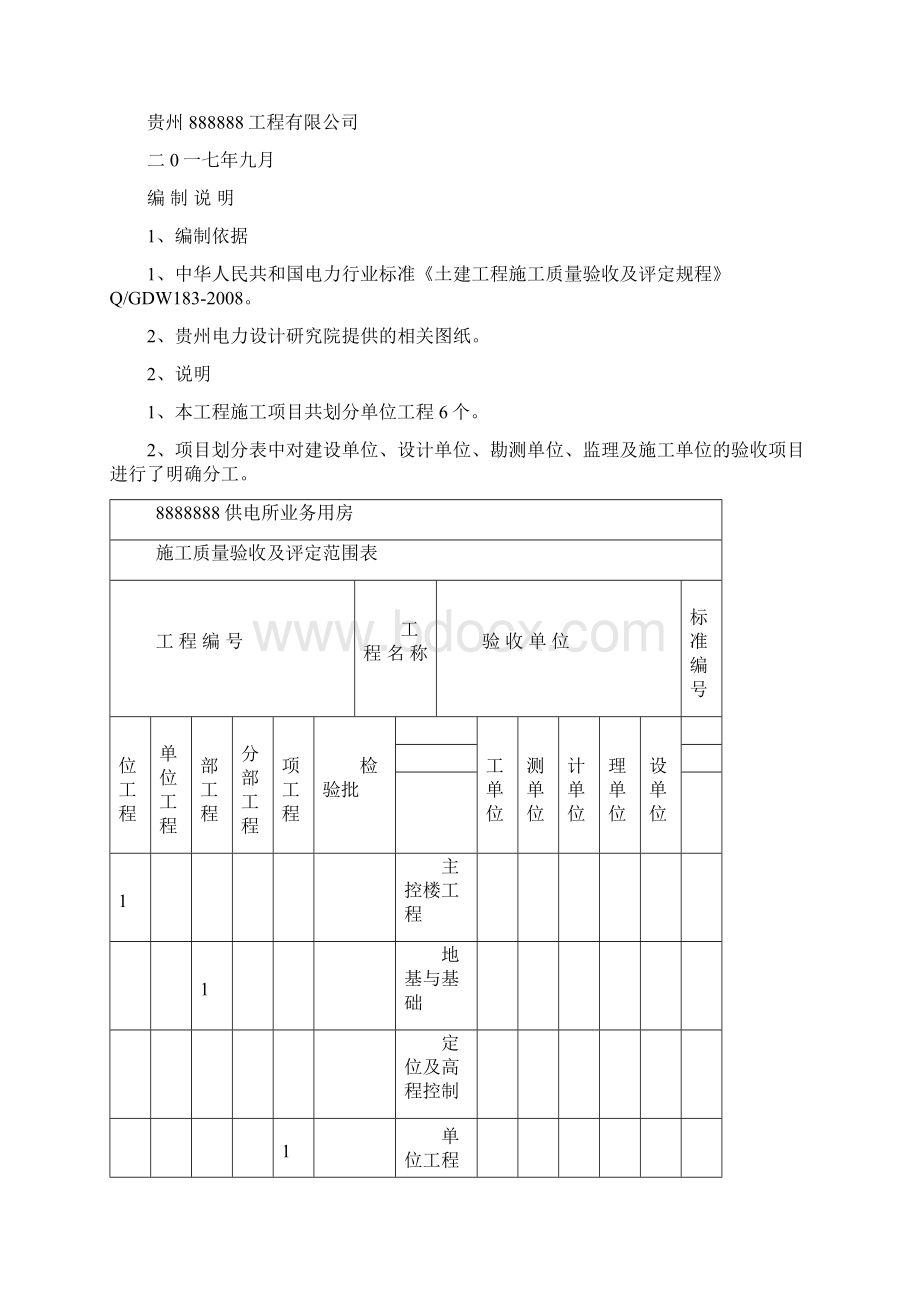 工程施工质量验收及评定项目划分表土建.docx_第2页