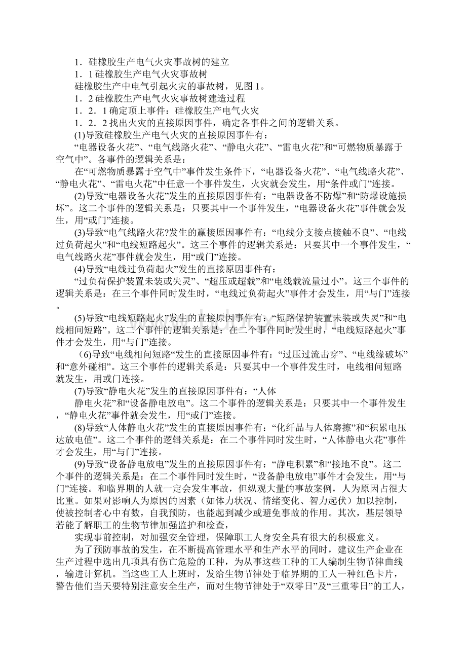 硅橡胶生产电气火灾事故树正式版Word格式.docx_第2页