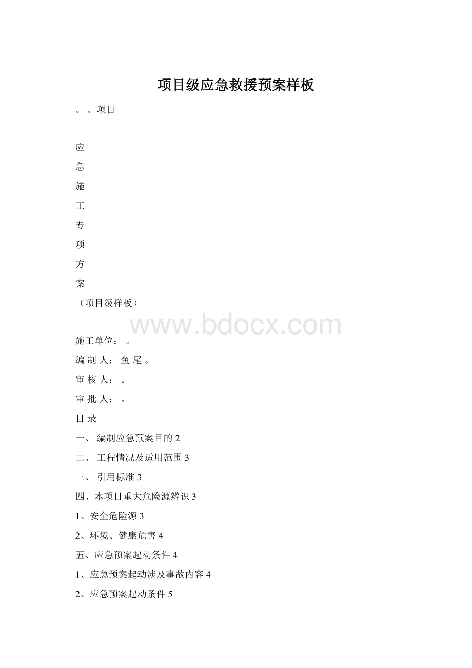 项目级应急救援预案样板.docx_第1页