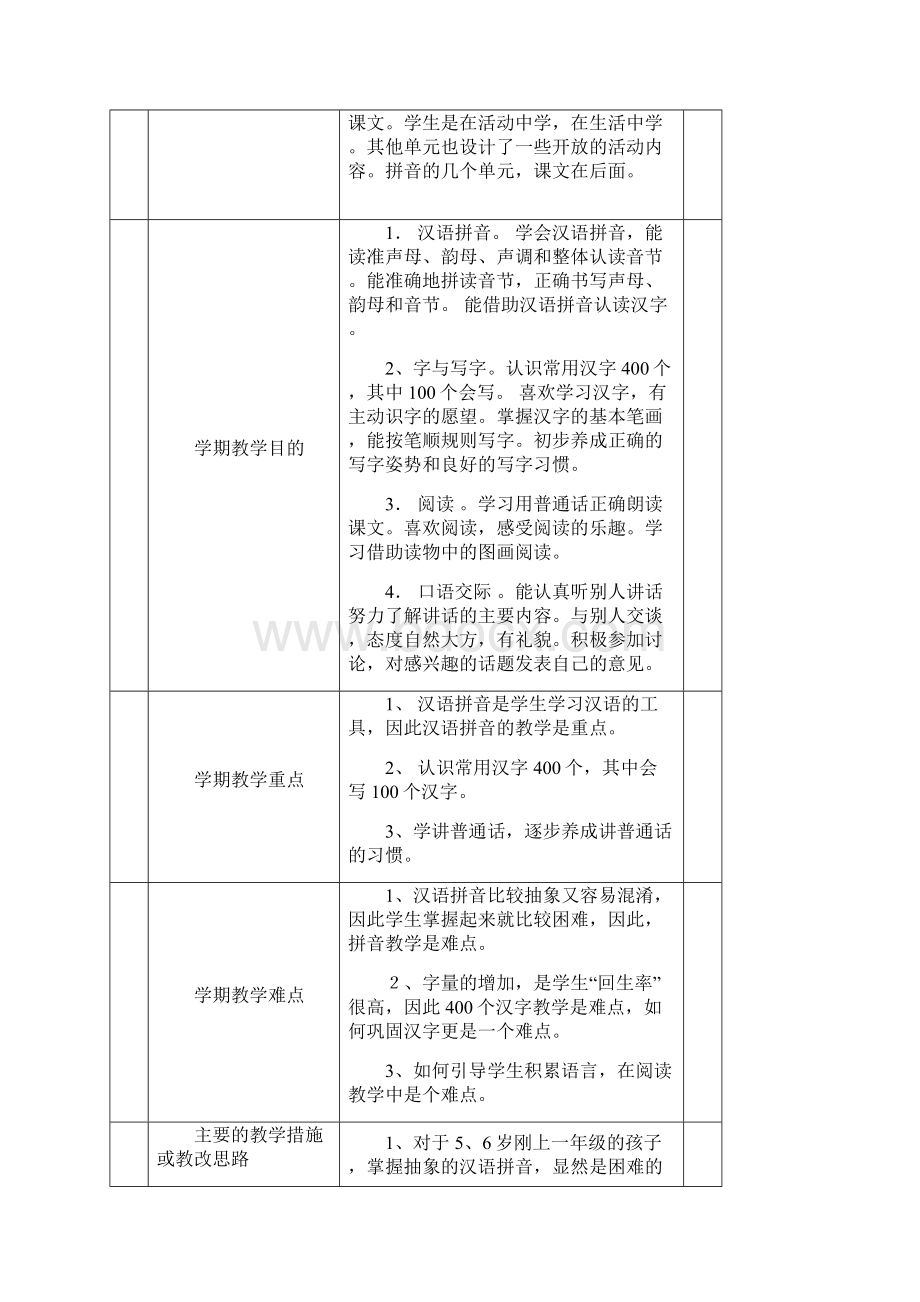 北师大版小学语文一年级上册全册表格版页教案Word格式文档下载.docx_第2页