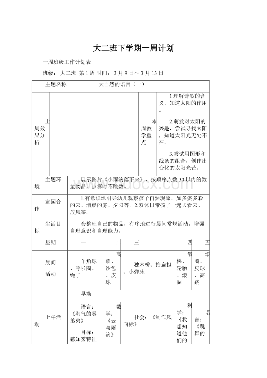 大二班下学期一周计划文档格式.docx_第1页