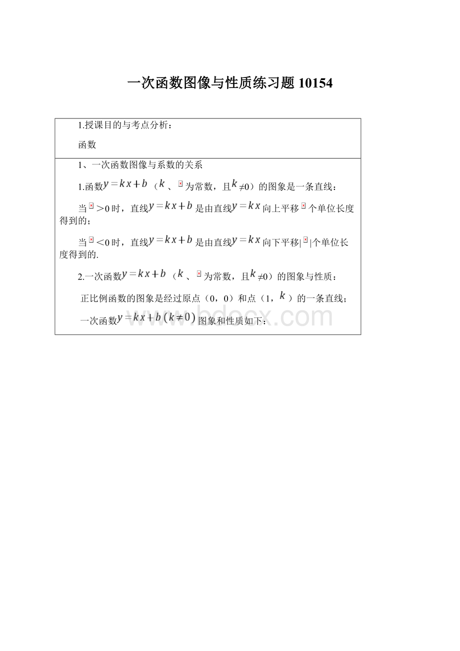 一次函数图像与性质练习题10154.docx