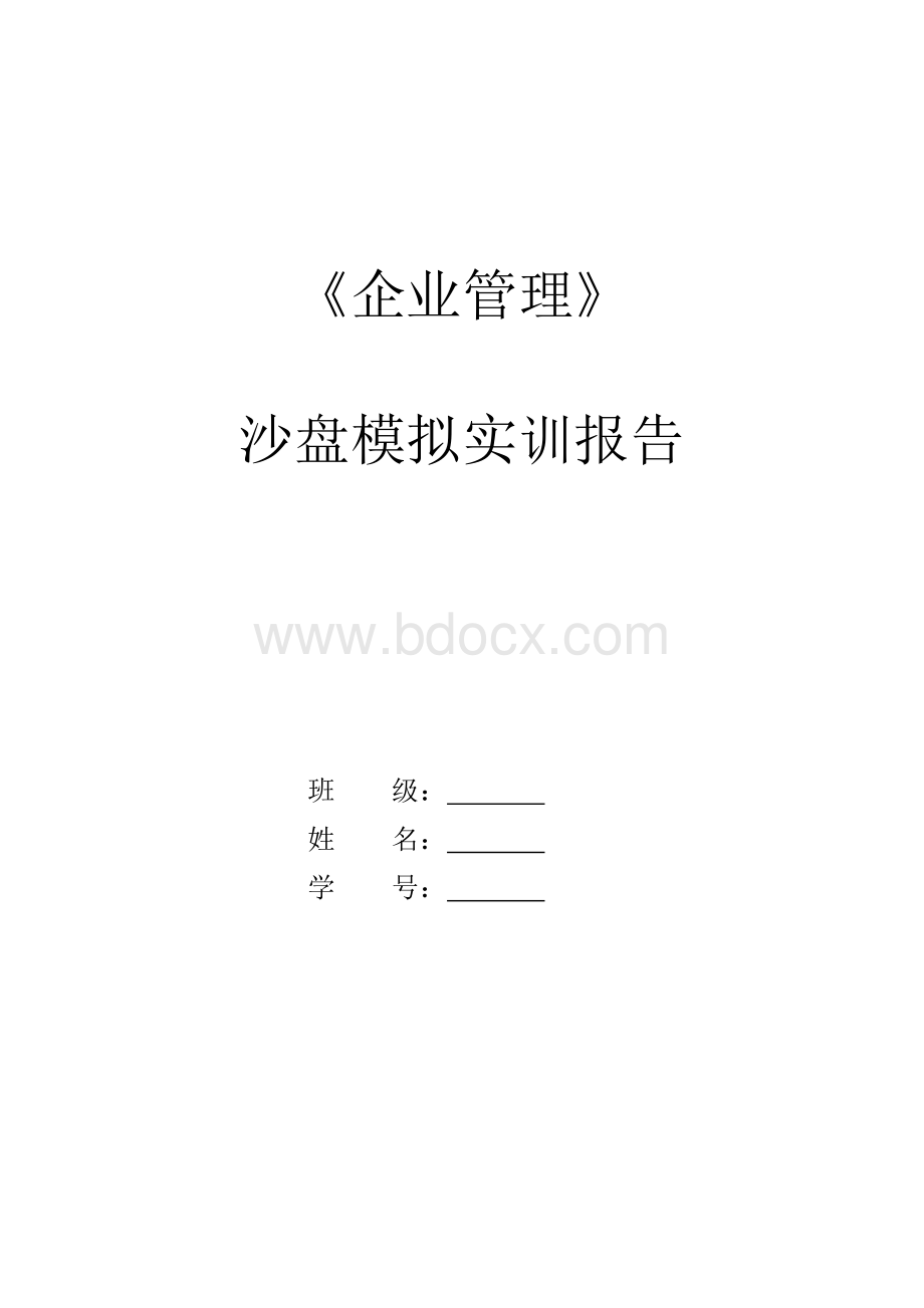 营销总监ERP沙盘模拟实训报告.doc_第1页