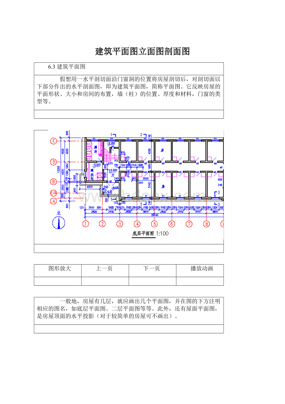 建筑平面图立面图剖面图Word格式文档下载.docx_第1页