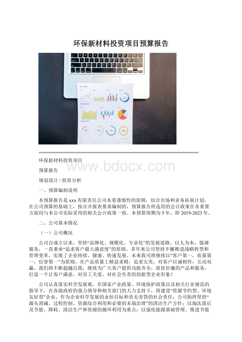 环保新材料投资项目预算报告Word文档格式.docx