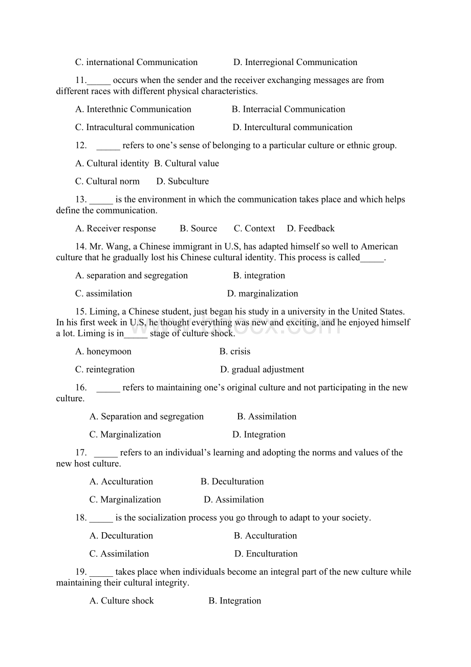 跨文化选择题及答案.docx_第2页