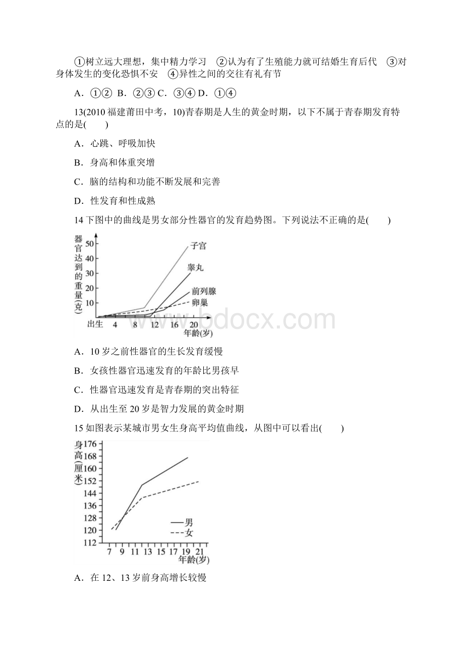 最新人教课标版七年级生物下册第1章《人的由来》单元测试第一章测评.docx_第3页